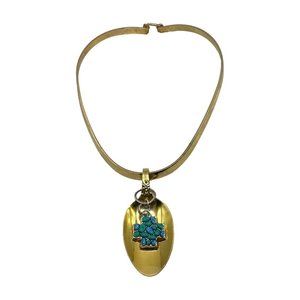 King Arthur’s Gold Electroplated Artisan Spoon & Vintage Best Pendant & Choker